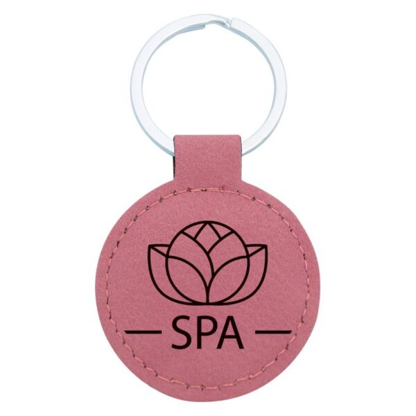 Leatherette Keychain Circle – Pink Thumbnail