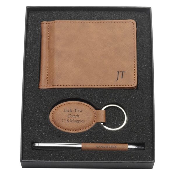 Leatherette Set – Clip, Keychain & Pen Thumbnail