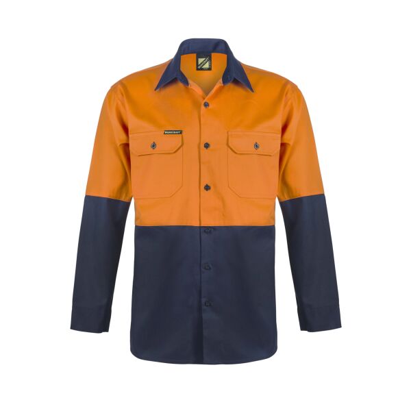 HI VIS LONG SLEEVE COTTON DRILL SHIRT Thumbnail