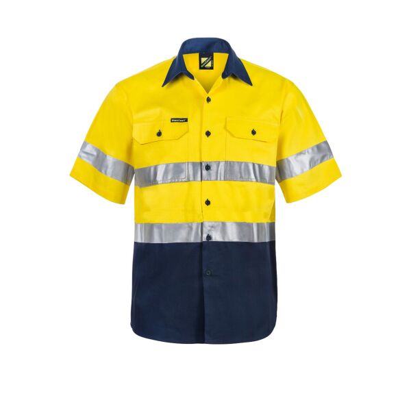 HI VIS SHORT SLEEVE COTTON DRILL REFLECTIVE SHIRT Thumbnail