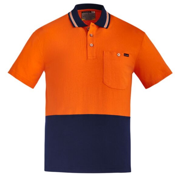 Mens Hi Vis Cotton Short Sleeve Polo Thumbnail