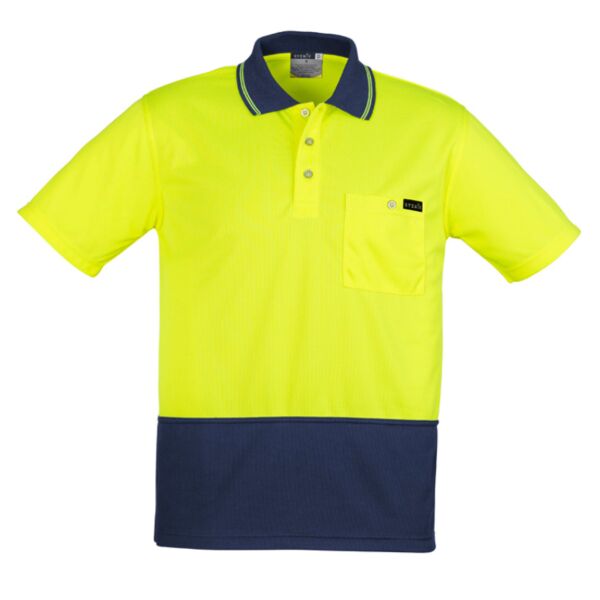 Mens Hi Vis Comfort Back Short Sleeve Polo Thumbnail