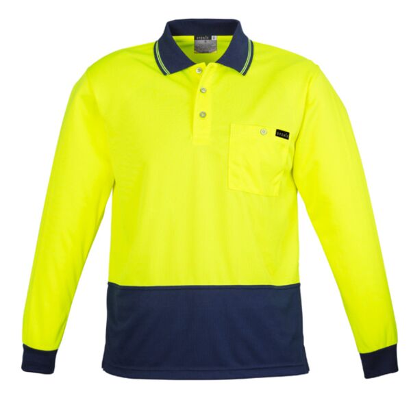 Mens Hi Vis Comfort Back Long Sleeve Polo Thumbnail