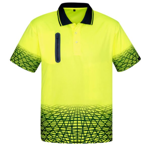 Mens Hi Vis Tracks Short Sleeve Polo Thumbnail